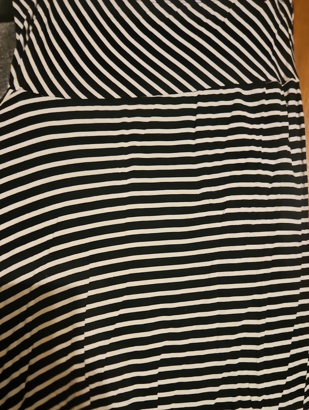 Black and White Striped Women's Skirt